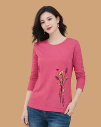 Roopaasi Pink Full Sleeve – Soft Solid Casual T- Shirt RO-TS-PPK-FSL