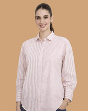Roopaasi Light Pink Dual Stripes Full-Sleeve Shirt RO-CL-LPK-SHR