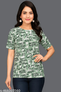 Roopaasi Sage Green Printed Round Neck RO-TS-GR-CL